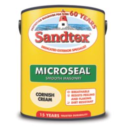 Sandtex 5Ltr Ultra Smooth Cornish Cream Masonry Paint