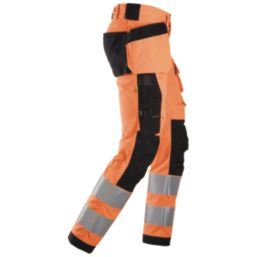 Snickers 6243 Hi-Vis Work Trousers Orange 35" W 32" L