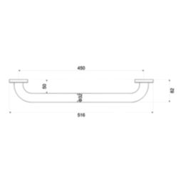 Glomma Straight Household Grab Rail White 450mm