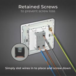 British General Evolve 20A 16AX 1-Gang 2-Way Light Switch  Brushed Steel