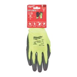 Milwaukee Hi-Vis Cut Level 1/A Gloves Fluorescent Yellow Medium