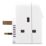 Masterplug 13A Fused 3-Way Socket Adaptor + 2.1A 2-Outlet Type A USB Charger White