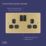 LAP  13A 2-Gang DP Switched Switched Socket Satin Brass  with Black Inserts