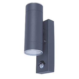 LAP  Outdoor LED Wall Light With PIR Sensor Charcoal Grey 9W 760lm