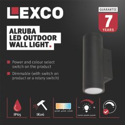 Lexco Alruba Outdoor LED Wall Light Black 23W 3500lm