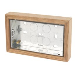 Varilight  2-Gang Surface Pattress Classic Oak Double Wall Box 25mm