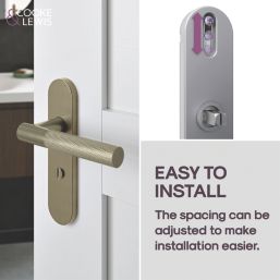 Cooke & Lewis Damgan WC Lever on Backplate Door Handles Pair Antique Brass