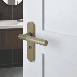 Cooke & Lewis Damgan WC Lever on Backplate Door Handles Pair Antique Brass