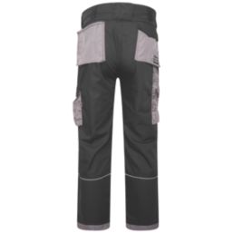 JCB Trade Plus Rip-Stop Work Trousers Black/Grey 36" W 32" L