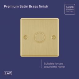 LAP  1-Gang 2-Way LED Dimmer Switch  Satin Brass with Black Inserts