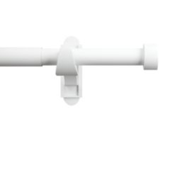 Rothley Matt White Extendable Curtain Pole with Stud Finials 28mm x 71-120cm
