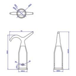 Smith & Locke Pole Hook Satin Nickel 22.5mm x 115mm