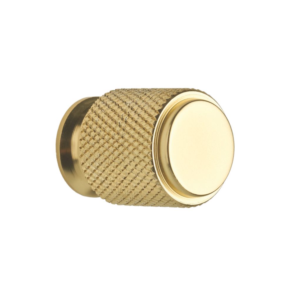 Elite Knobs & Handles Kensington Knurled Cabinet Knob Brushed Brass ...