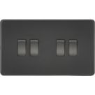 Knightsbridge  10AX 4-Gang 2-Way Light Switch  Matt Black