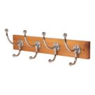 Essentials 4-Hook Rail Pine 458mm x 153mm