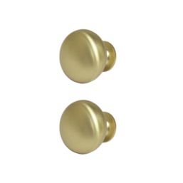 Essentials Chervil Round Cabinet Knob Brushed Brass 32mm 2 Pieces