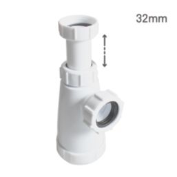 Flomasta  Round Telescopic Bottle Trap White 32mm