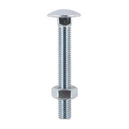 Timco Carriage Bolts Carbon Steel Zinc-Plated M10 x 75mm 50 Pack