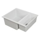 Carysil EN50REV-WH 1.5 Bowl Granite Composite Kitchen Sink White Reversible 555mm x 218mm