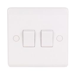 LAP  10AX 2-Gang 2-Way Light Switches  White  5 Pack