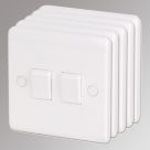 LAP  10AX 2-Gang 2-Way Light Switches  White  5 Pack
