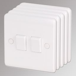 LAP  10AX 2-Gang 2-Way Light Switches  White  5 Pack