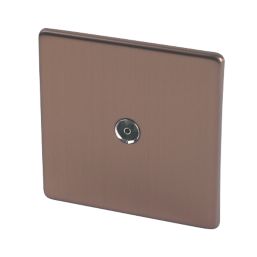 Varilight  1-Gang Coaxial TV Socket Brushed Bronze