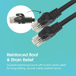 Labgear Black Unshielded RJ45 Cat 6 Patch Lead 1m