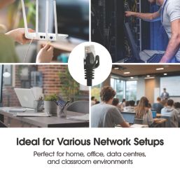 Labgear Black Unshielded RJ45 Cat 6 Patch Lead 1m