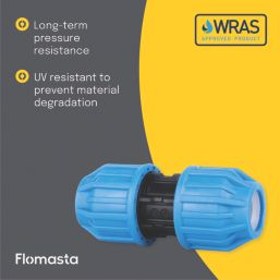 Flomasta  MDPE Straight Coupler 20mm x 20mm