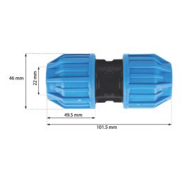 Flomasta  MDPE Straight Coupler 20mm x 20mm