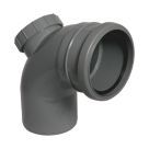 FloPlast  Push-Fit -Boss 92.5° Single Socket Access Bend Anthracite Grey 110mm