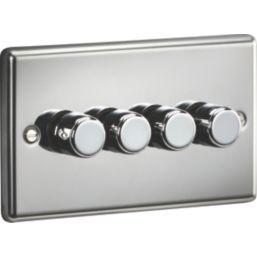 Knightsbridge  4-Gang 2-Way LED Intelligent Dimmer Switch  Polished Chrome