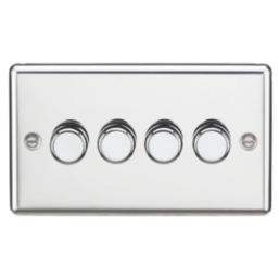 Knightsbridge  4-Gang 2-Way LED Intelligent Dimmer Switch  Polished Chrome