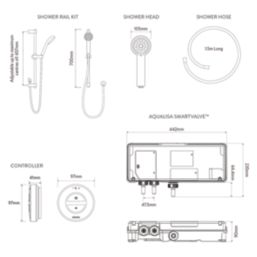 Aqualisa Smart Link Gravity-Pumped Rear-Fed Chrome Thermostatic Single Outlet Concealed Smart Shower with Adjustable Head