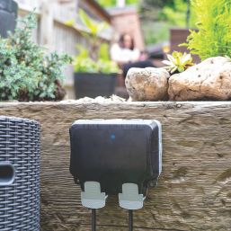 British General  IP66 13A 2-Gang SP Weatherproof Outdoor Switched Wi-Fi Extender Socket