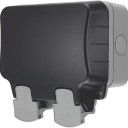 British General  IP66 13A 2-Gang SP Weatherproof Outdoor Switched Wi-Fi Extender Socket