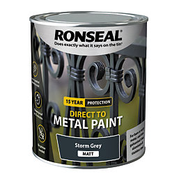 Ronseal Matt Direct to Metal Paint Storm Grey 750ml
