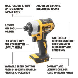 DEWALT DCF787N-SFXJ 18V Li-Ion XR Brushless Cordless Impact Driver - Bare