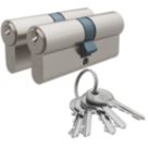 Smith & Locke 1 Star 6-Pin Euro Double Cylinder Locks 35-35 (70mm) Silver 2 Pack