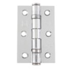 Smith & Locke  Polished Chrome Grade 7 Fire Rated Ball Bearing Door Hinges 76mm x 51mm 2 Pack