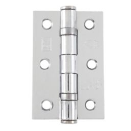 Smith & Locke  Polished Chrome Grade 7 Fire Rated Ball Bearing Door Hinges 76mm x 51mm 2 Pack