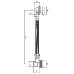 ETAL Freeflow Matt Black Round Head Bath Overflow Filler Tap  With Pop-Up Waste