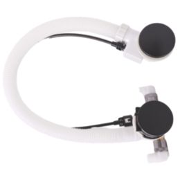 ETAL Freeflow Matt Black Round Head Bath Overflow Filler Tap  With Pop-Up Waste