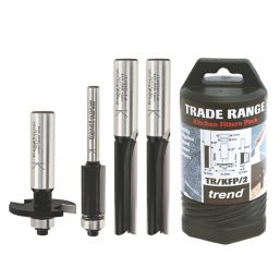 Trend 1/4 & 1/2" Shank Kitchen Fitters Router Set 4 Pcs