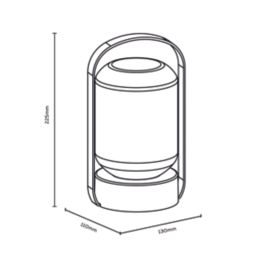 Calex Como Rechargeable LED Outdoor Table Lamp Black 30lm