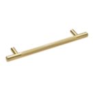 Elite Knobs & Handles Kensington Knurled T Bar Handle Brushed Brass 213mm