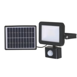 LAP  Outdoor LED Solar-Powered Floodlight With PIR Sensor Black 600lm