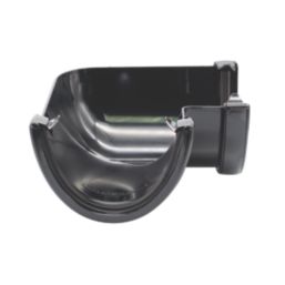 FloPlast Hi-Cap uPVC 90° Half Round Gutter Angle Black 115mm