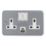 Essentials  13A 2-Gang 2-Pole Switched Metal Clad Socket + 3A 30W 2-Outlet Type A & C USB Charger with White Inserts